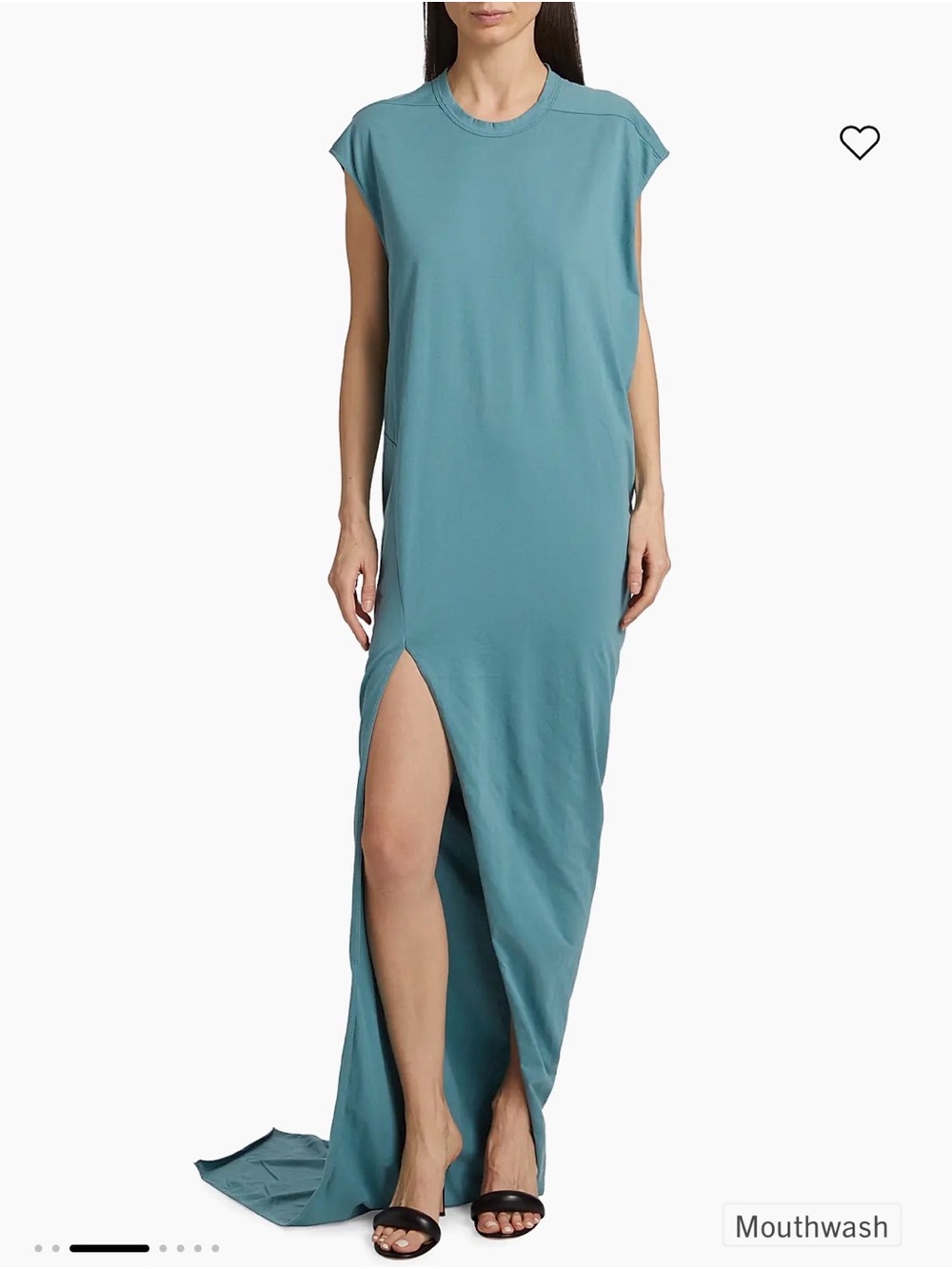 Rick Owens Runway Deconstructed T Shirt Dress 38 BNWT Teal Maxi Luxury Designer
